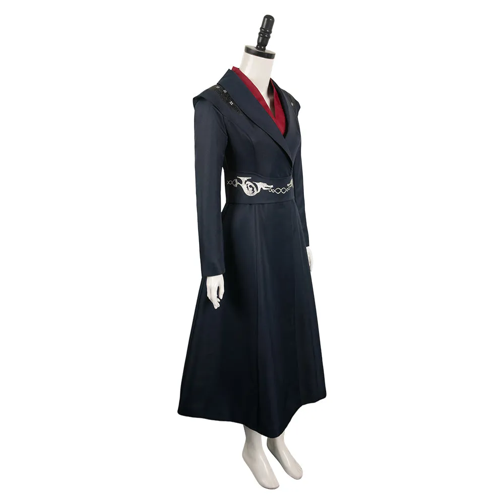House of the Dragon Princess Rhaenys Targaryen Black Coat Cosplay Costume Outfits