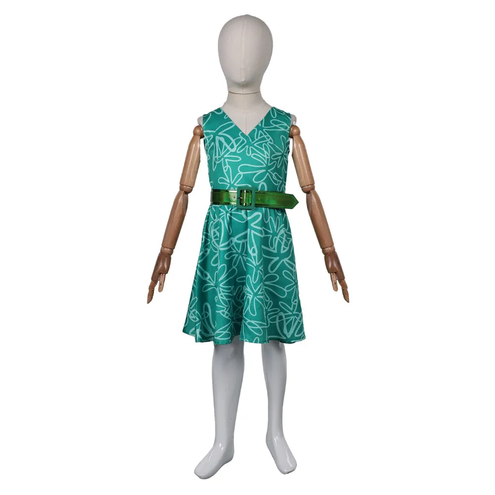 Inside Out 2 Disgust Green Dress Childrenswear Kids Children Cosplay Costume Outfits Halloween Carnival Suit