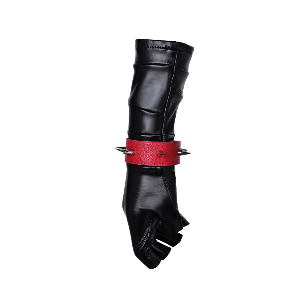 Isekai Suicide Squad Harley Quinn Black Red Gloves Cosplay Accessories