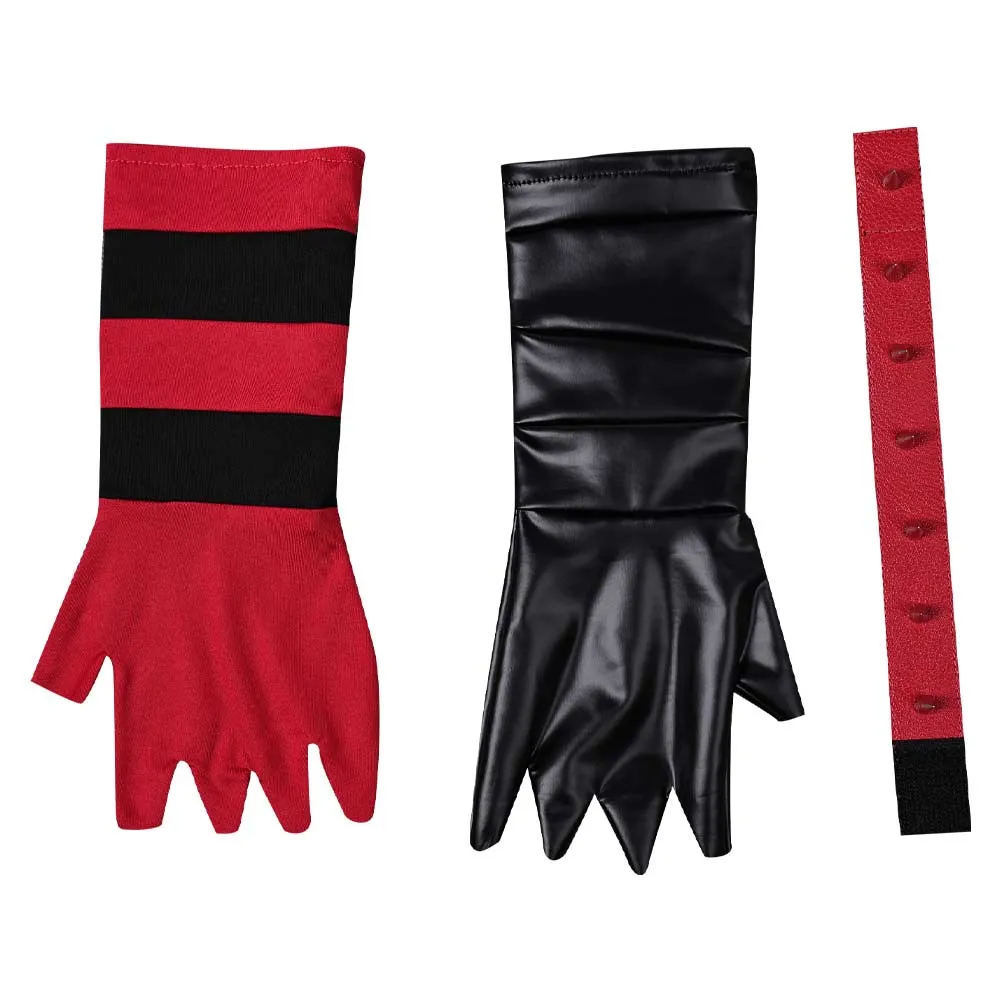Isekai Suicide Squad Harley Quinn Black Red Gloves Cosplay Accessories