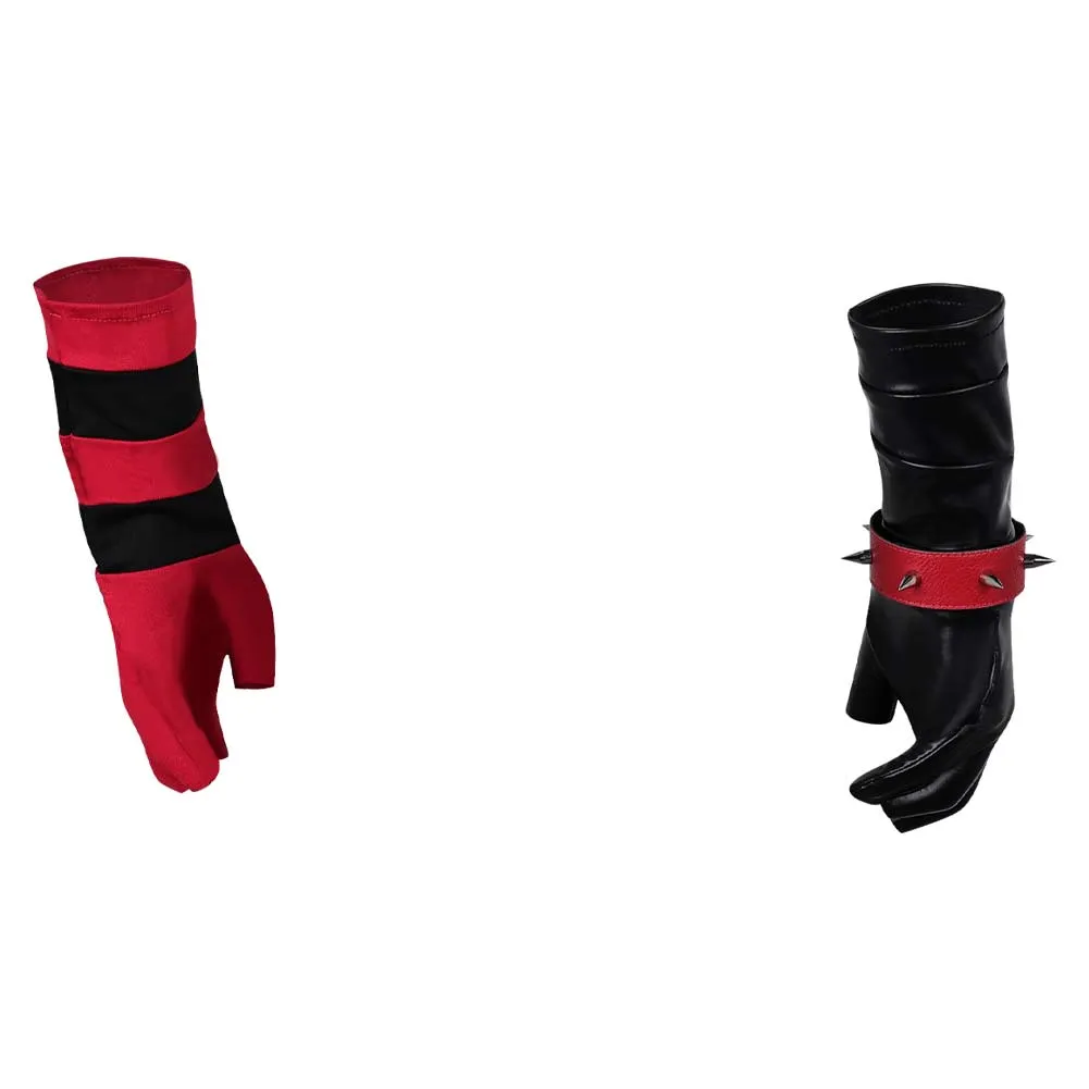 Isekai Suicide Squad Harley Quinn Black Red Gloves Cosplay Accessories