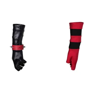 Isekai Suicide Squad Harley Quinn Black Red Gloves Cosplay Accessories