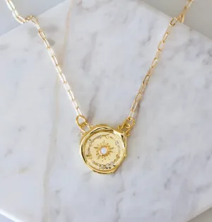 It Is Written Opal Coin Necklace