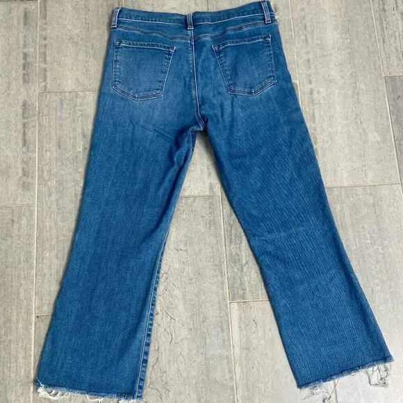 J Brand Selena Mid Rise Crop Bootcut Jeans Raw Hem Size 30​