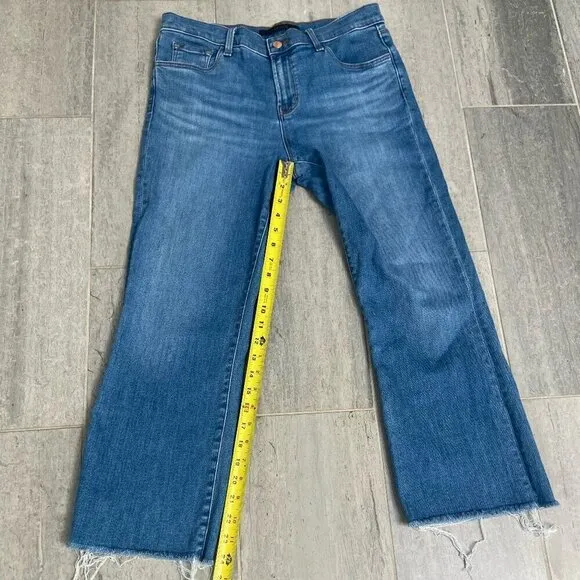J Brand Selena Mid Rise Crop Bootcut Jeans Raw Hem Size 30​