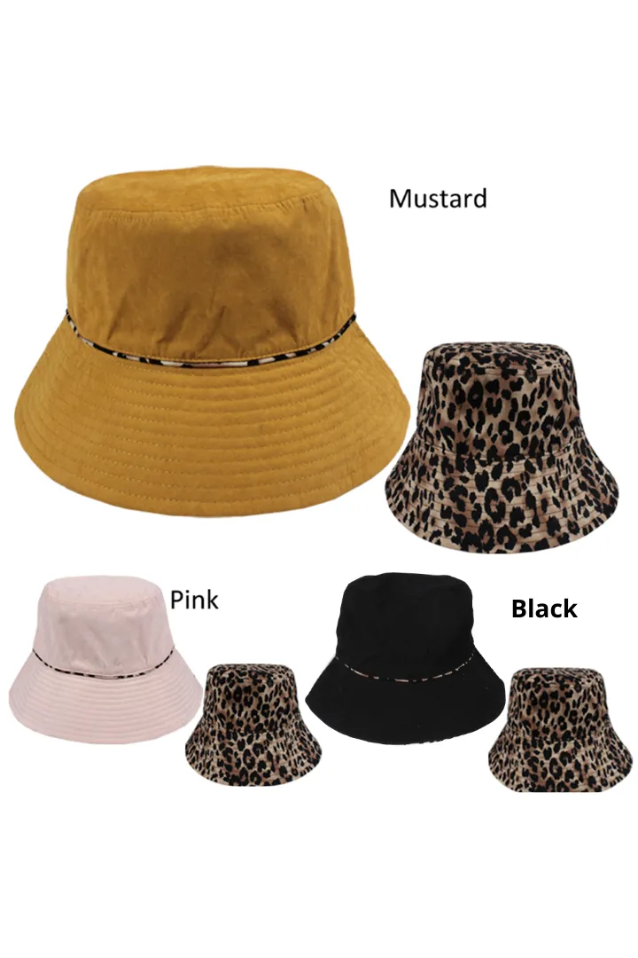 JCBU4023 - Reversible Leopard Animal Print Bucket Hat