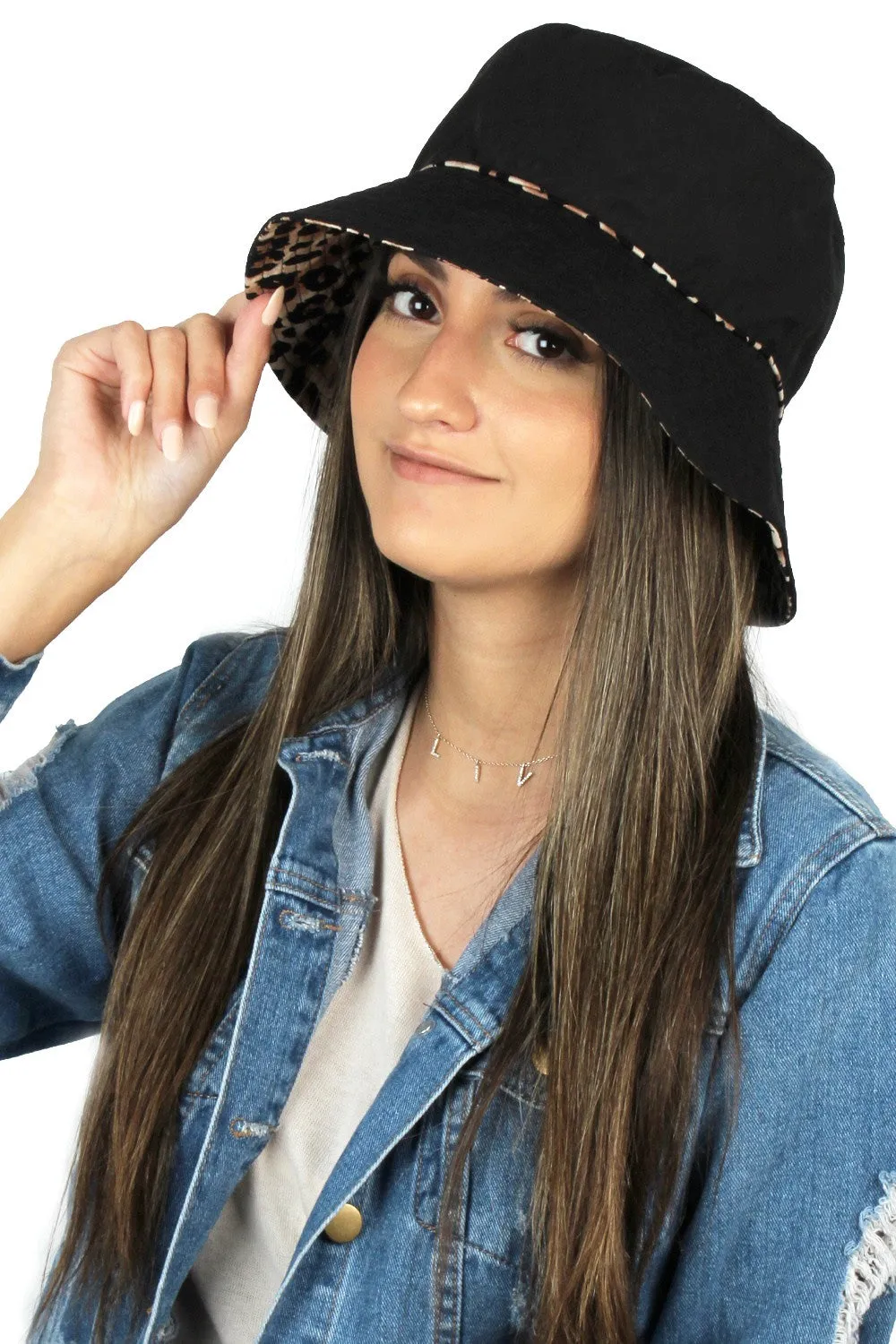 JCBU4023 - Reversible Leopard Animal Print Bucket Hat