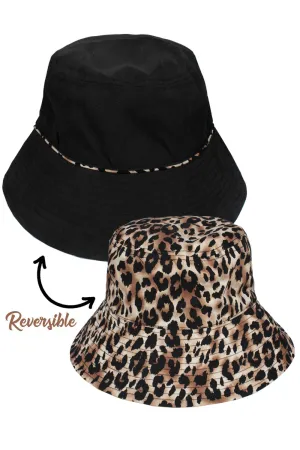 JCBU4023 - Reversible Leopard Animal Print Bucket Hat