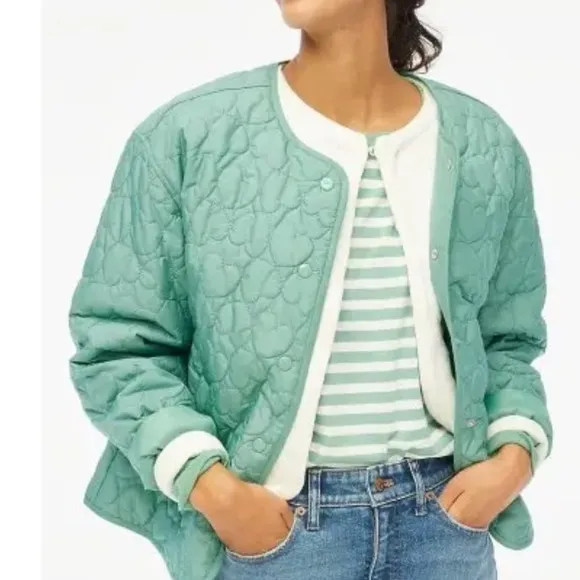 J.Crew Factory Quilted Heart Jacket Lightweight