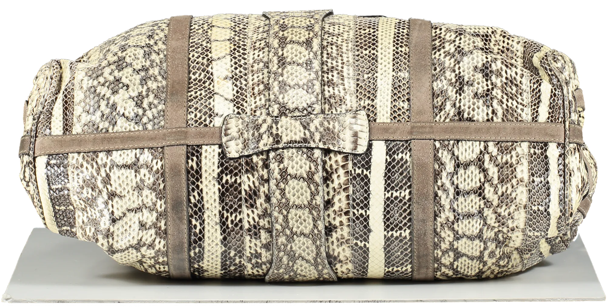 Jimmy Choo Beige Riki Snakeskin Hobo Handbag