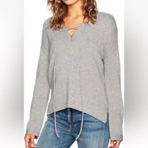 Joie Gray V-Neck Sweater size large