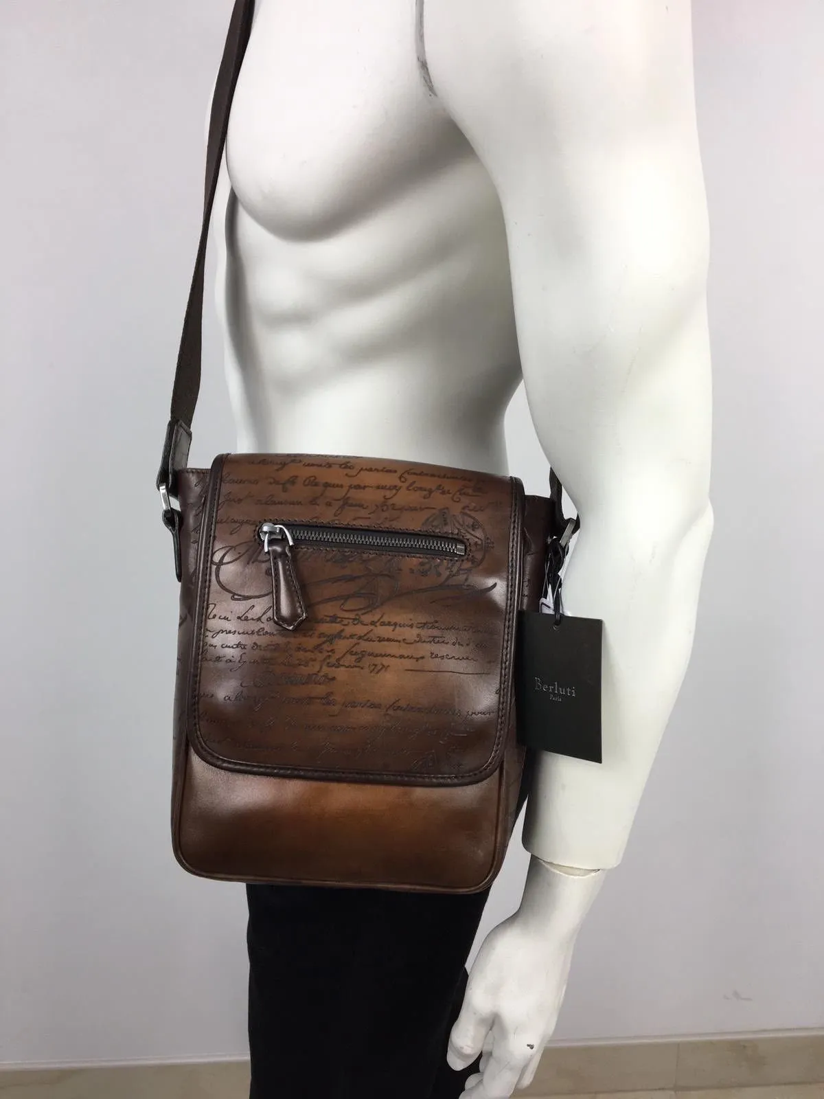 Jour J Engraved Calf Leather Messenger Bag