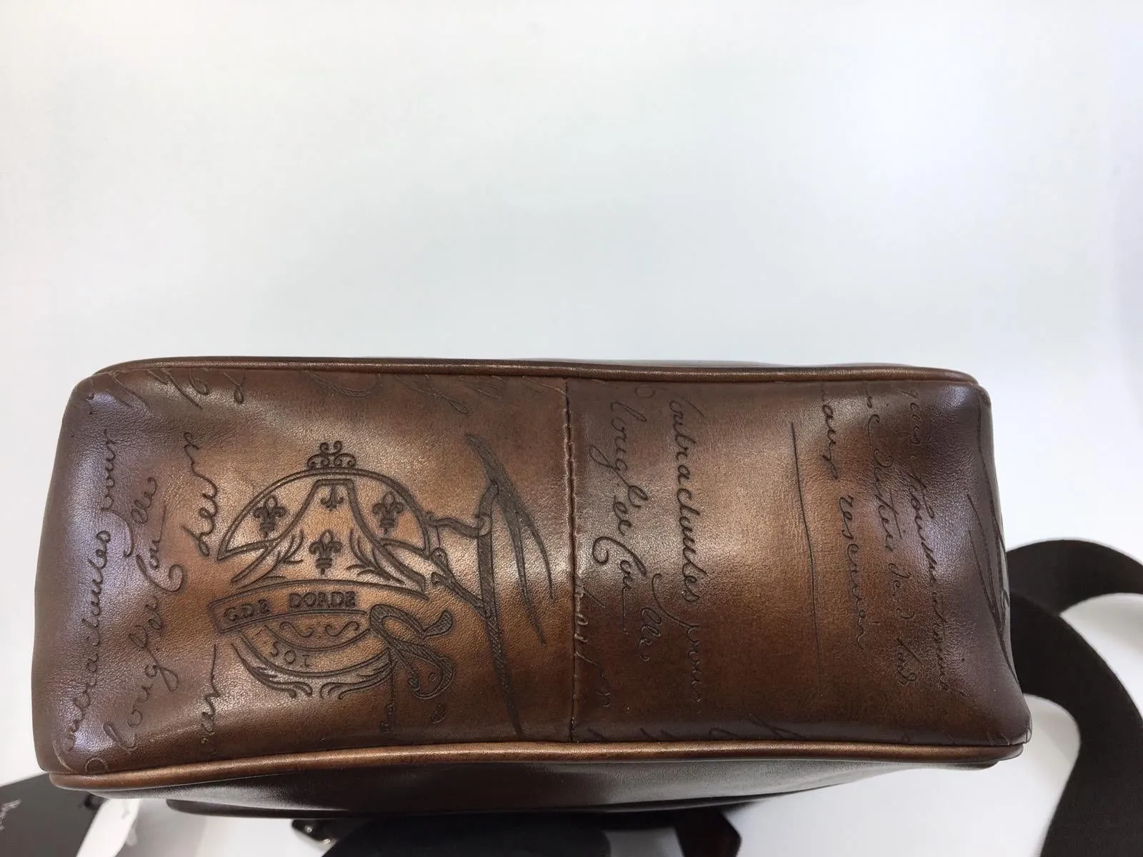 Jour J Engraved Calf Leather Messenger Bag