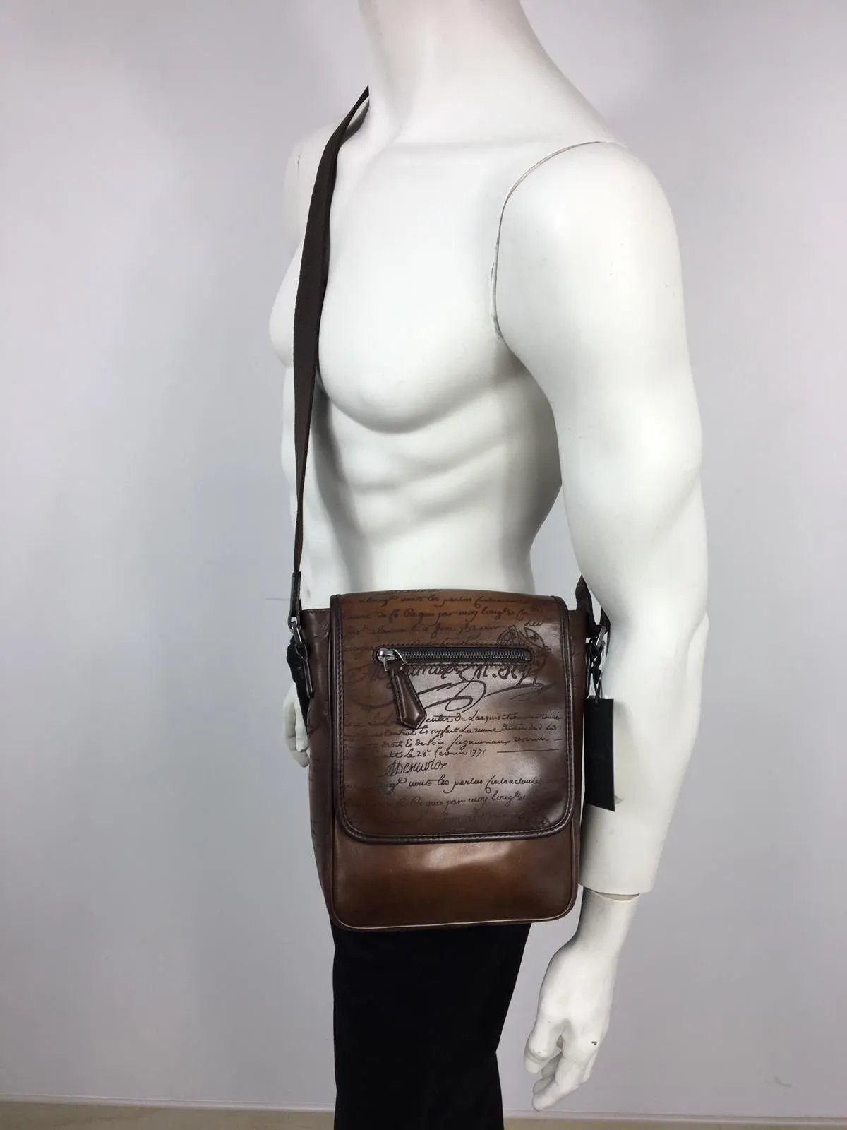 Jour J Engraved Calf Leather Messenger Bag