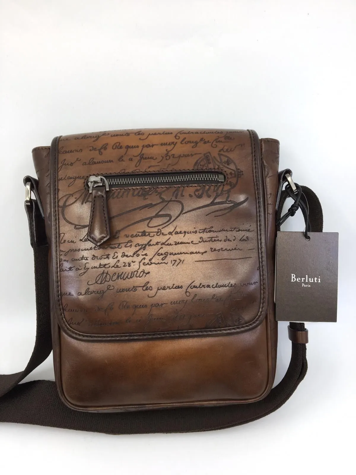 Jour J Engraved Calf Leather Messenger Bag