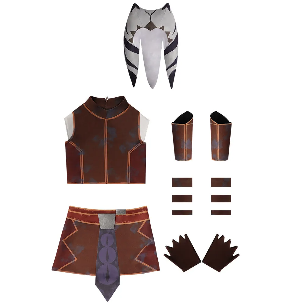 Kids Children Tales of the Jedi -Ahsoka Tano  Cosplay Costume Outfits Halloween Carnival Suit