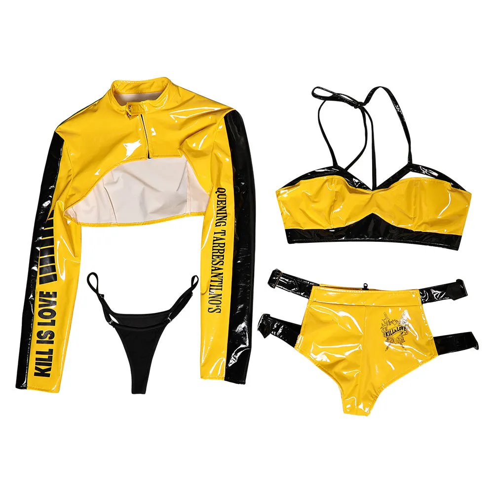 Kill Bill Beatrix "the Bride" Kiddo Sexy Yellow Leather Lingerie Women Cosplay Costume Outfits