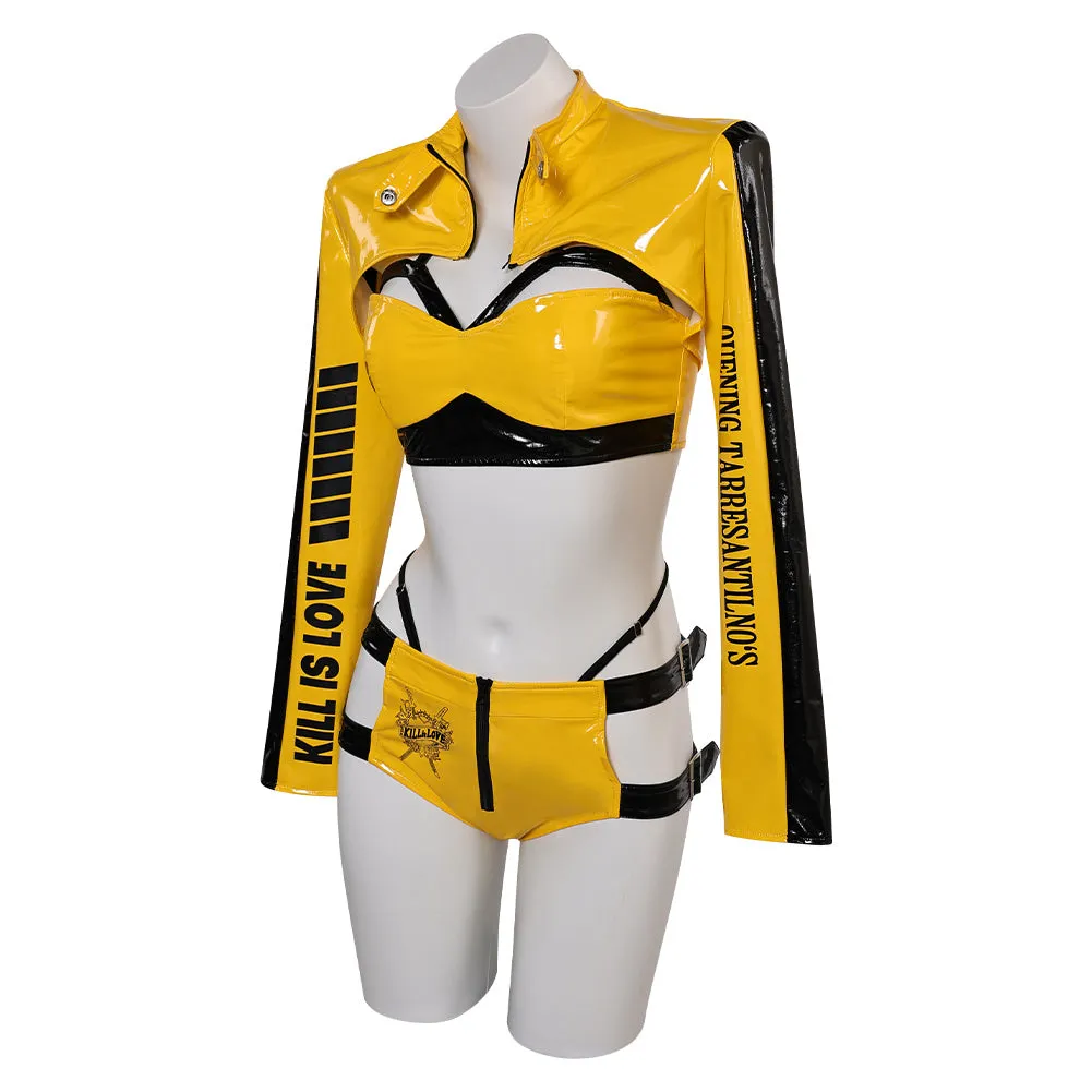 Kill Bill Beatrix "the Bride" Kiddo Sexy Yellow Leather Lingerie Women Cosplay Costume Outfits