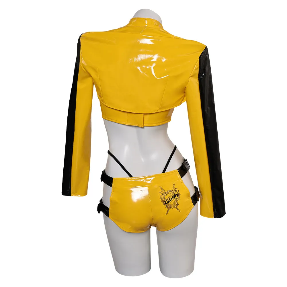 Kill Bill Beatrix "the Bride" Kiddo Sexy Yellow Leather Lingerie Women Cosplay Costume Outfits