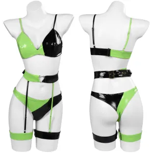 Kim Possible Shego Lingerie For Women Cosplay Costume Halloween Carnival Suit