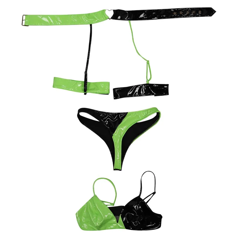 Kim Possible Shego Lingerie For Women Cosplay Costume Halloween Carnival Suit