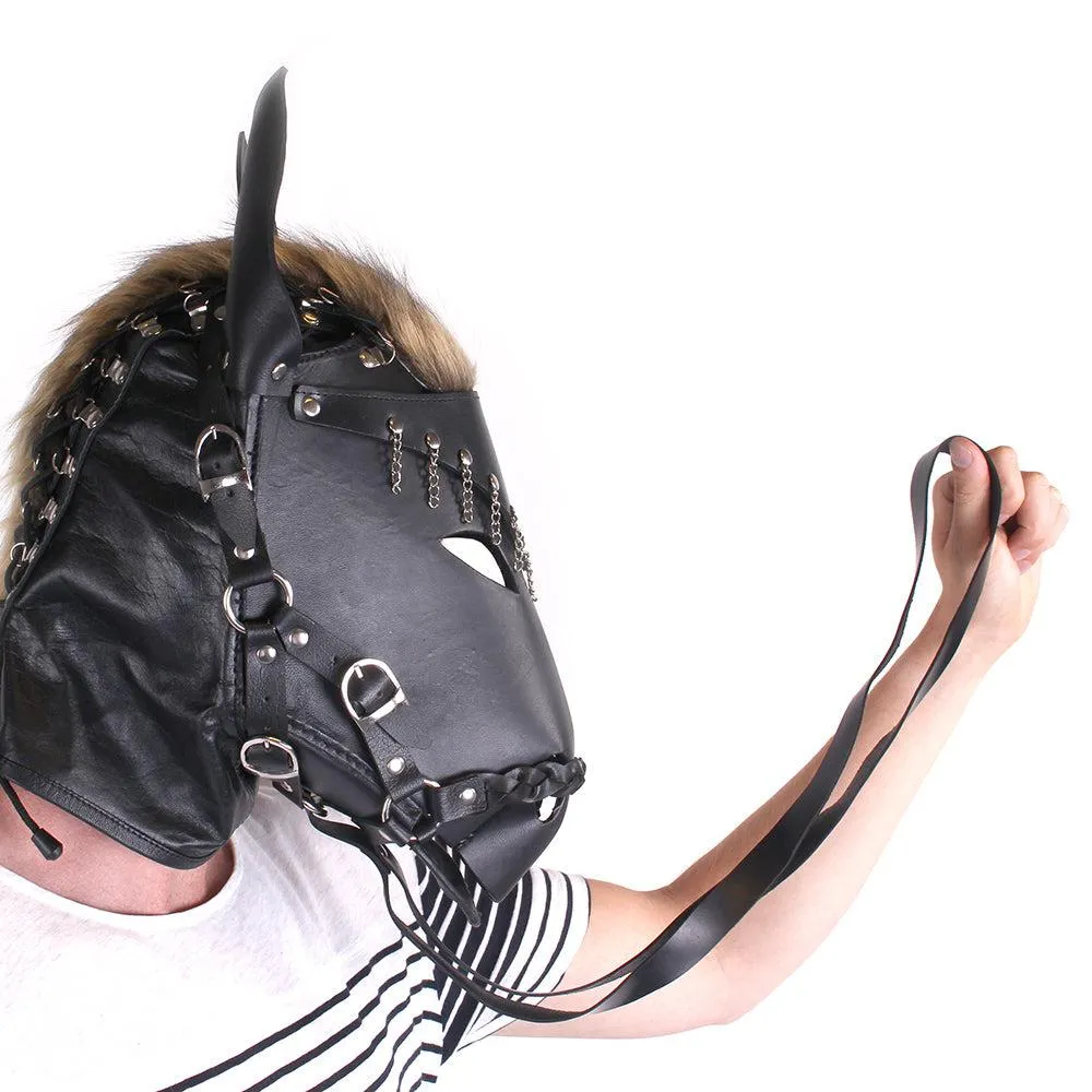 Kiotos Leather - Paardenmasker - Leer - Zwart