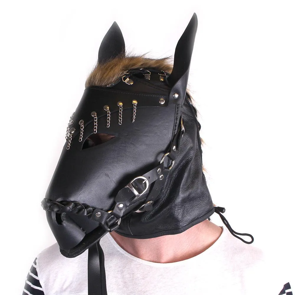 Kiotos Leather - Paardenmasker - Leer - Zwart