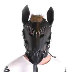 Kiotos Leather - Paardenmasker - Leer - Zwart