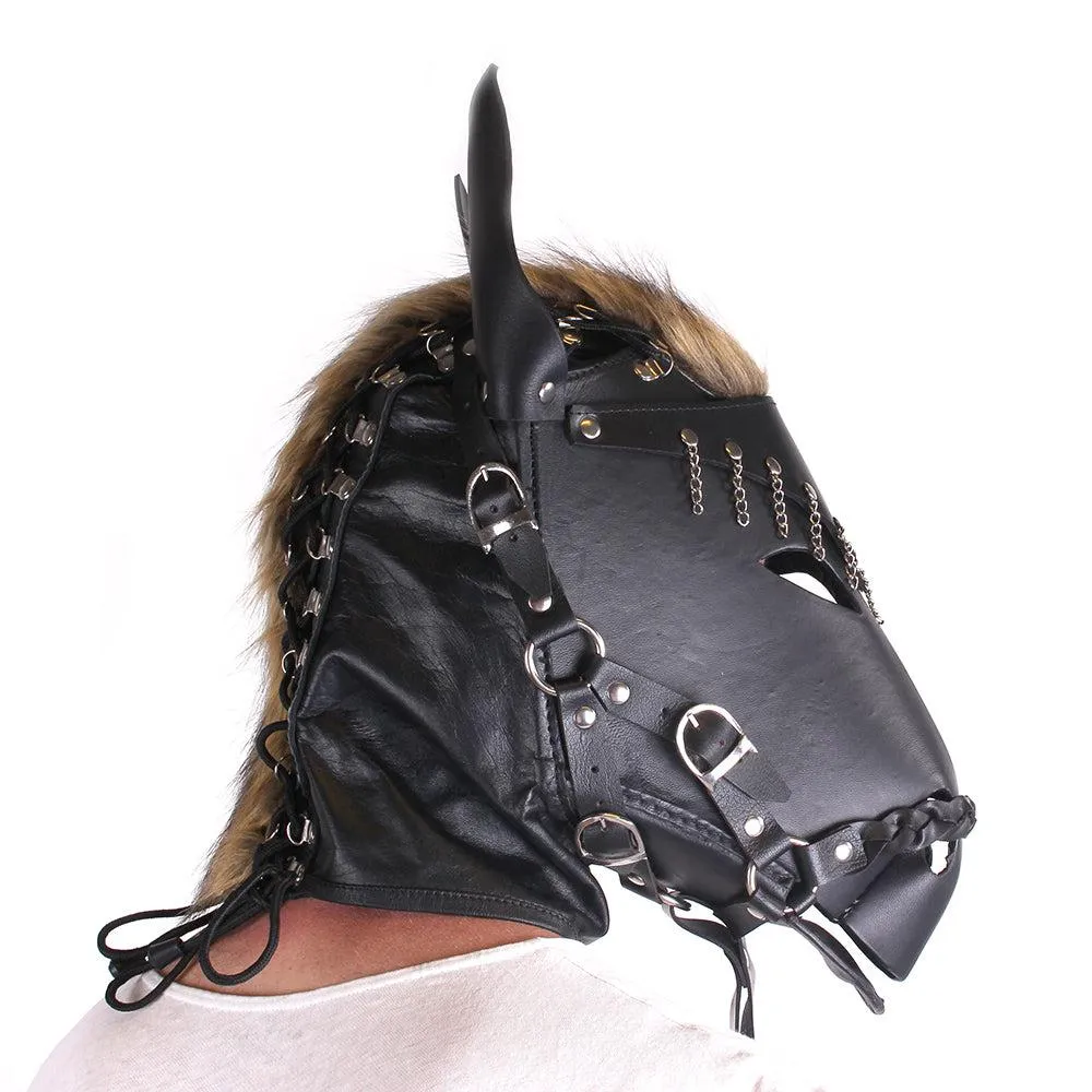 Kiotos Leather - Paardenmasker - Leer - Zwart