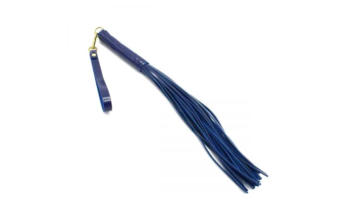 Kiotos Leather - Zweep Leer met handvat - Blauw