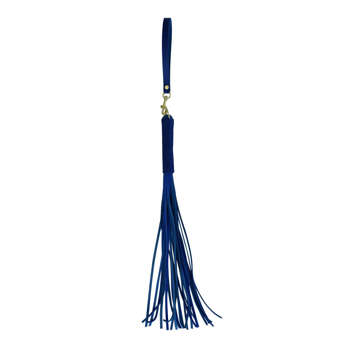 Kiotos Leather - Zweep Leer met handvat - Blauw