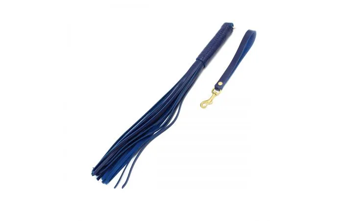 Kiotos Leather - Zweep Leer met handvat - Blauw