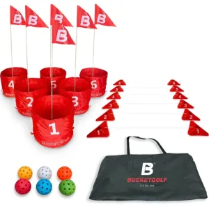 Kit interactivo Bucket golf con 6 hoyos sin bastones