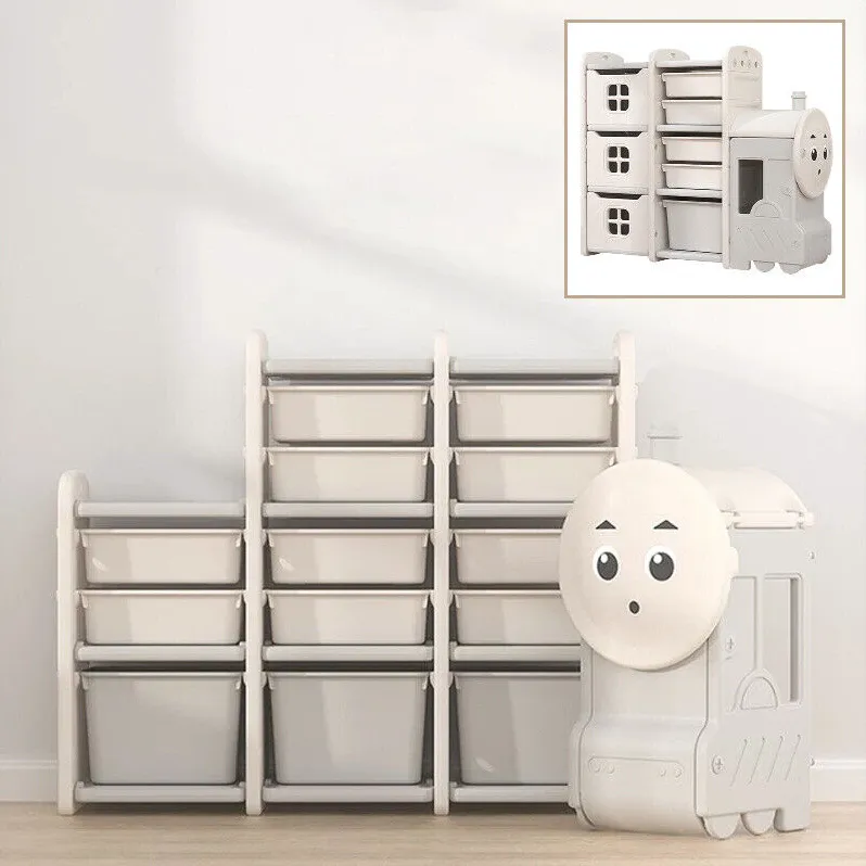 Large Montessori Train-shaped Locomotive Toy Storage | Toy Box | 2 Sizes | 3 Years 
