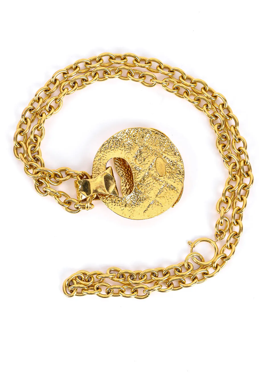 Large Quilted CC Doorknocker Necklace