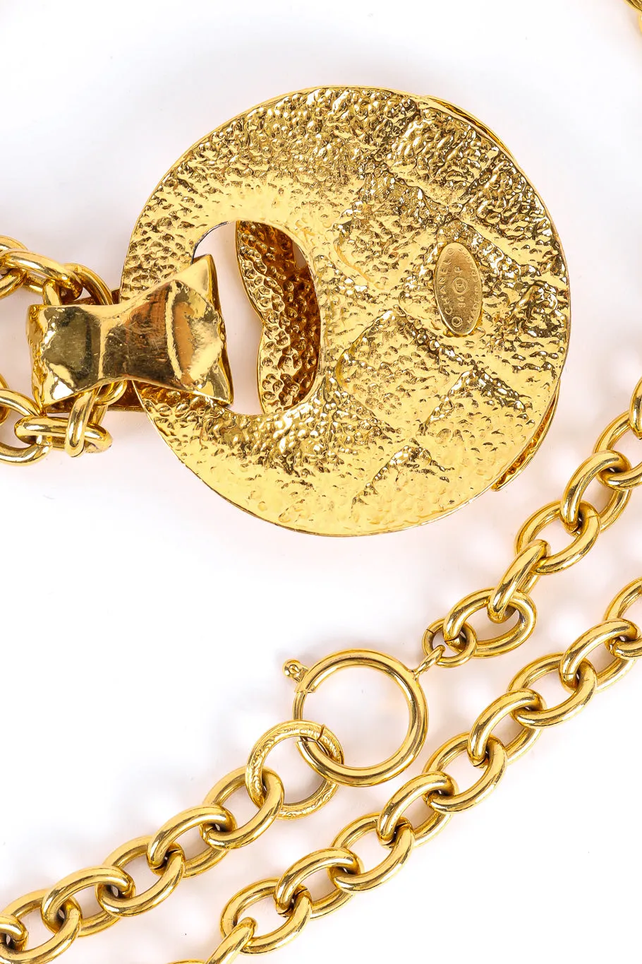 Large Quilted CC Doorknocker Necklace