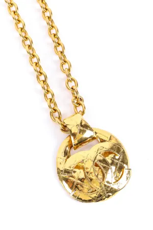 Large Quilted CC Doorknocker Necklace