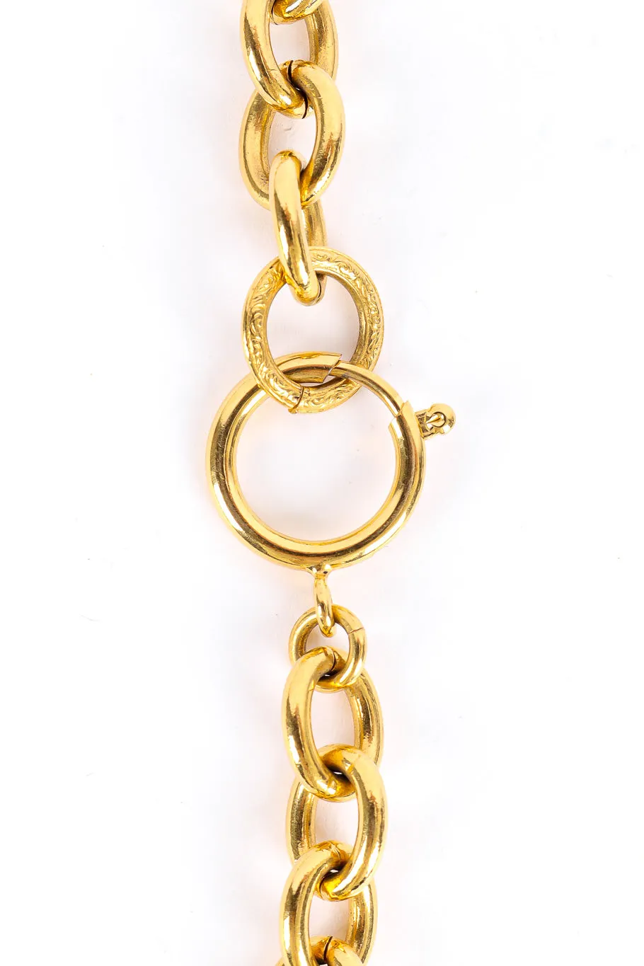 Large Quilted CC Doorknocker Necklace
