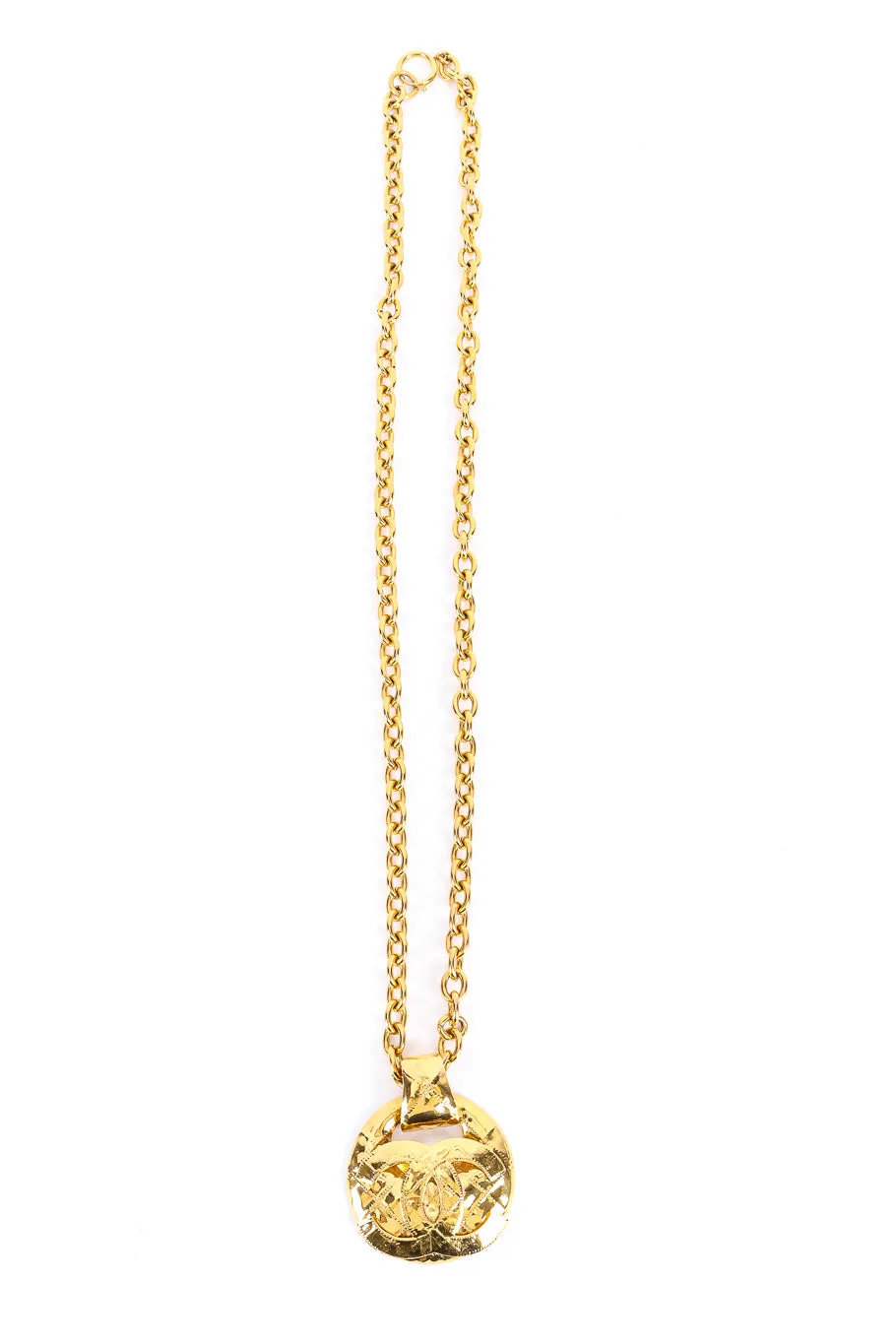 Large Quilted CC Doorknocker Necklace