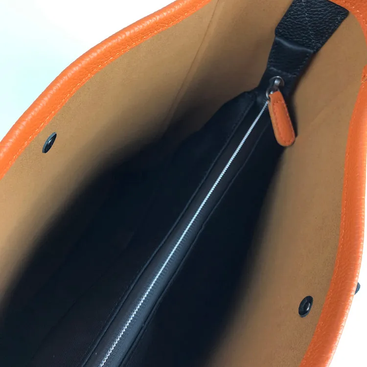 Large Womens Dark Gray Leather Shoulder Barrel Tote Bag Bucket Tote Handbag Purse Work Bag for Ladies