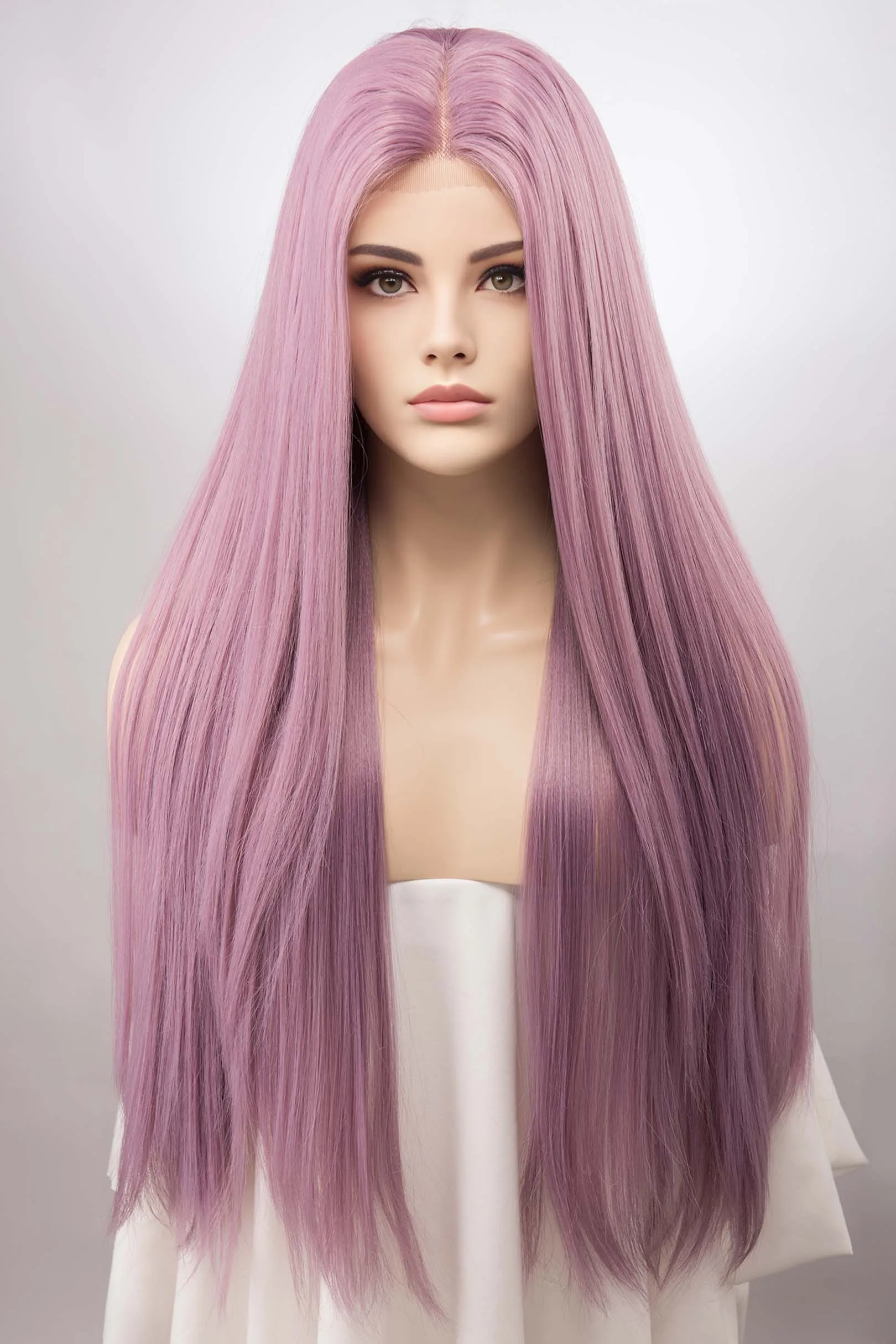 Lavender Straight Lace Front Synthetic Wig Kylin