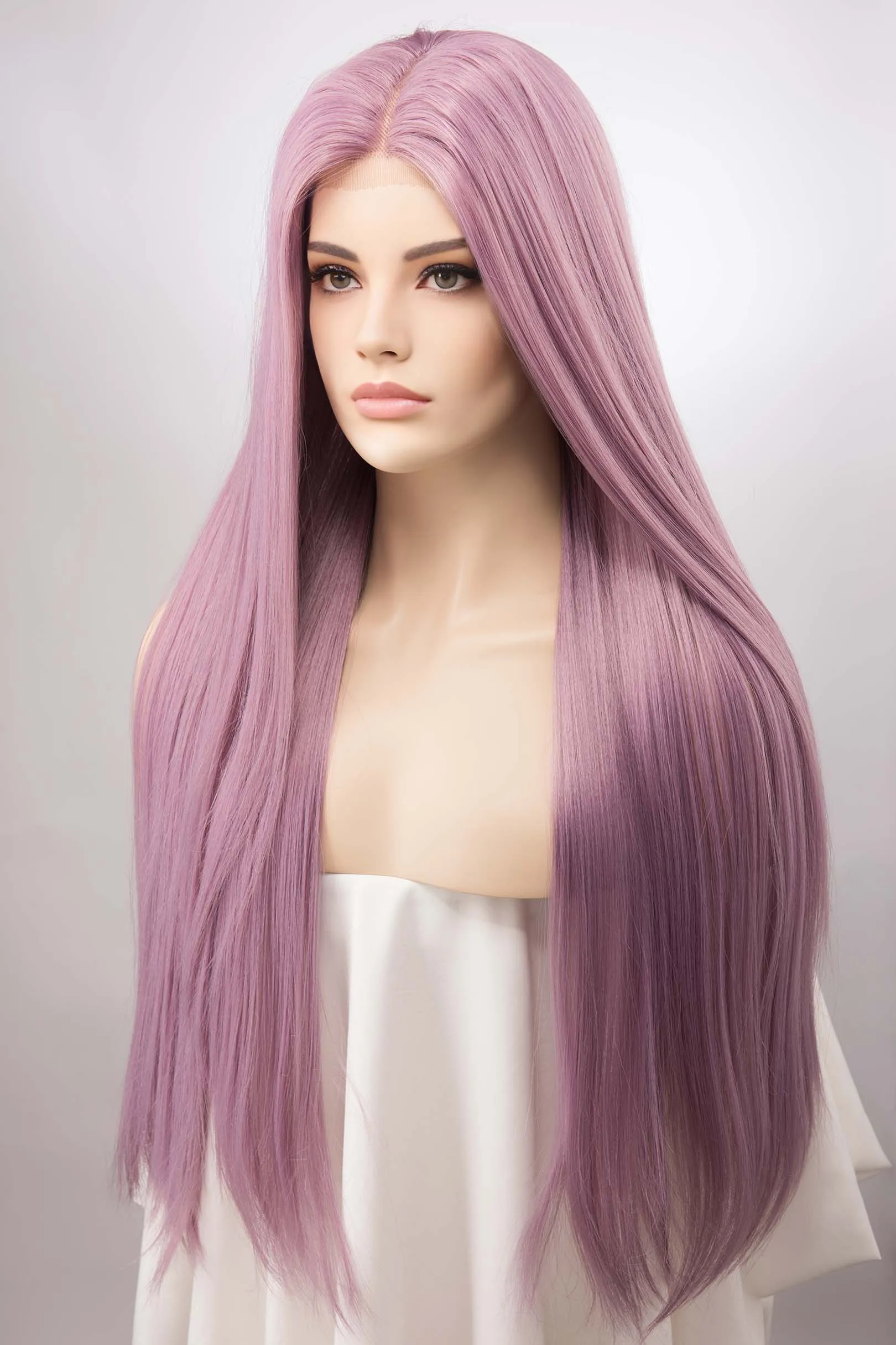 Lavender Straight Lace Front Synthetic Wig Kylin