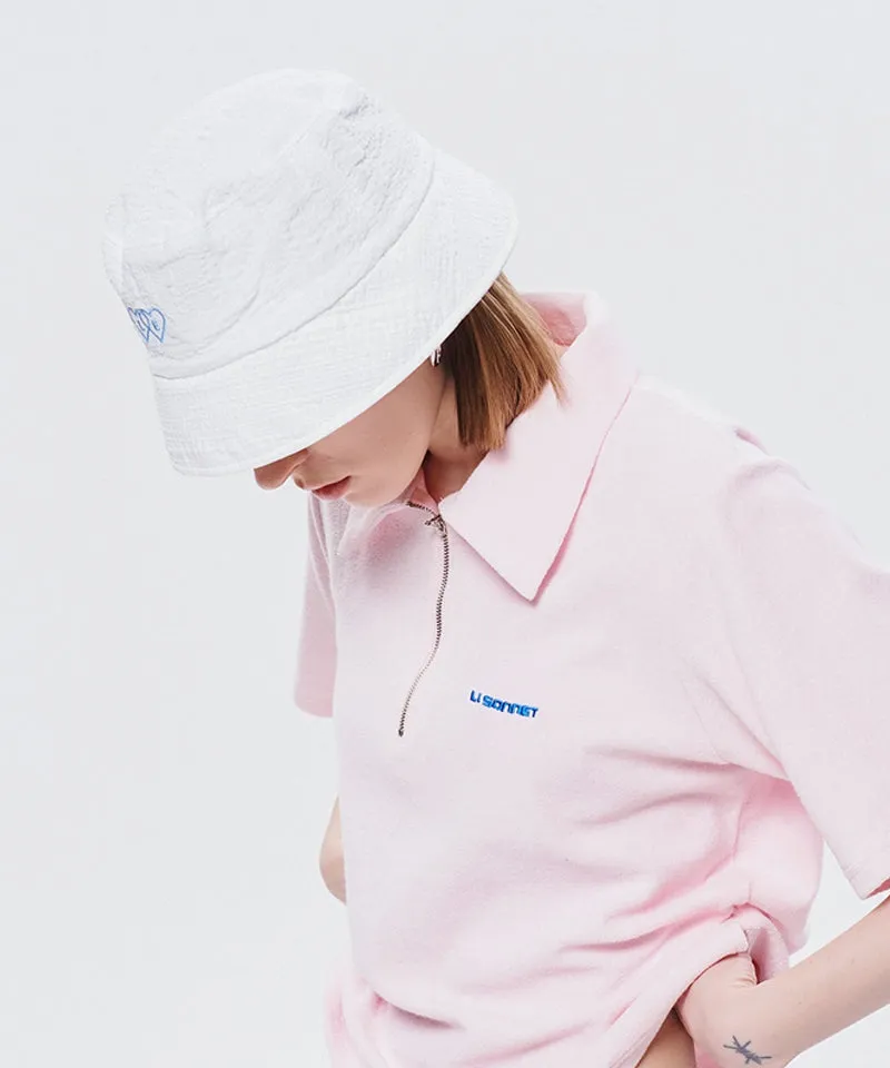 LE SONNET Milk Bucket Hat - White