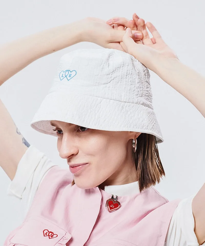 LE SONNET Milk Bucket Hat - White