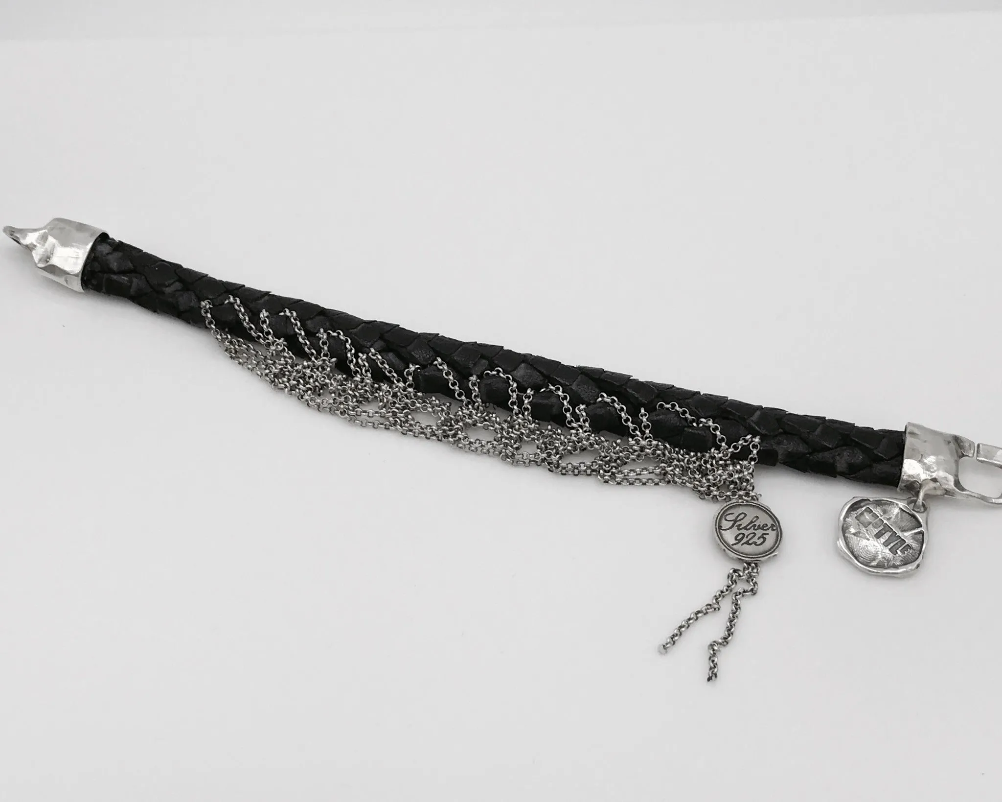 Leather & Silver Bracelet
