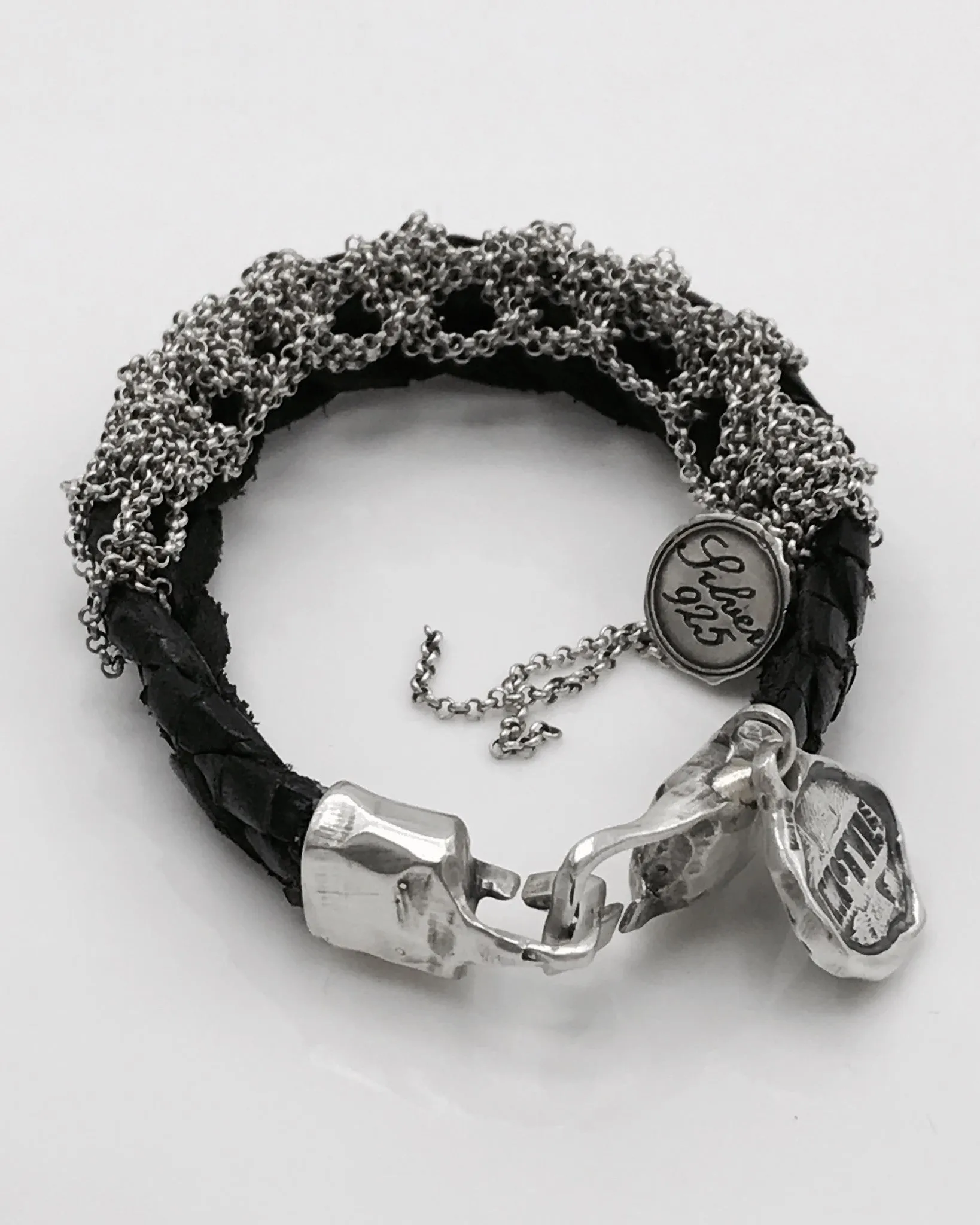 Leather & Silver Bracelet