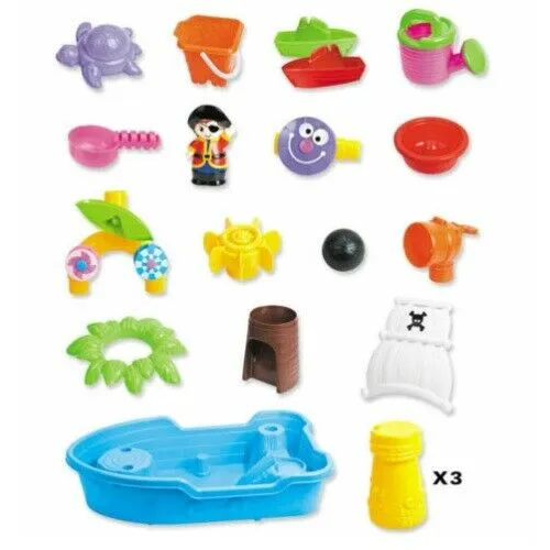 Lenoxx Kids Sand/Water Pirate Ship Toys Child Play Table Fun/ Sandpit Set