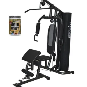Lifeline Home Gym 005 Deluxe Bundles with Weider Gold whey Protein 908 GMS (Vanilla Fresh)