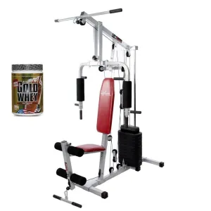 Lifeline Home Gym Machine 002 Bonus with Weider Gold Whey Protein 908 GMS (Milk Chocolate) || Available on EMI
