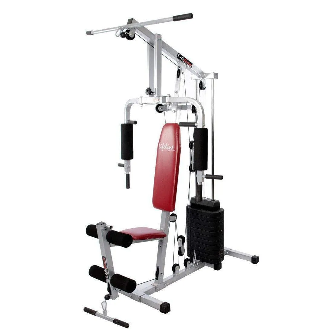 Lifeline Home Gym Setup 002 For Workout At Home Bundles With Resistance Band, Pull Reducer and Exercise Curve Bench 5501A || Available on EMI